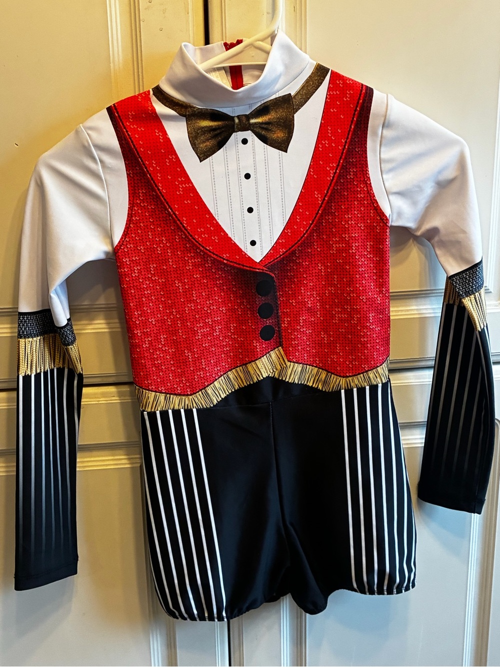Alexandra Collection Circus Ringmaster-themed dance biketard, Size: 4–6 Youth